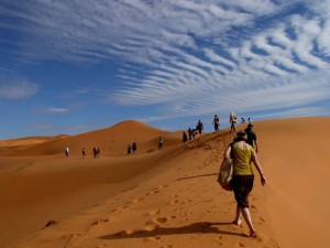 Walking out to the camp